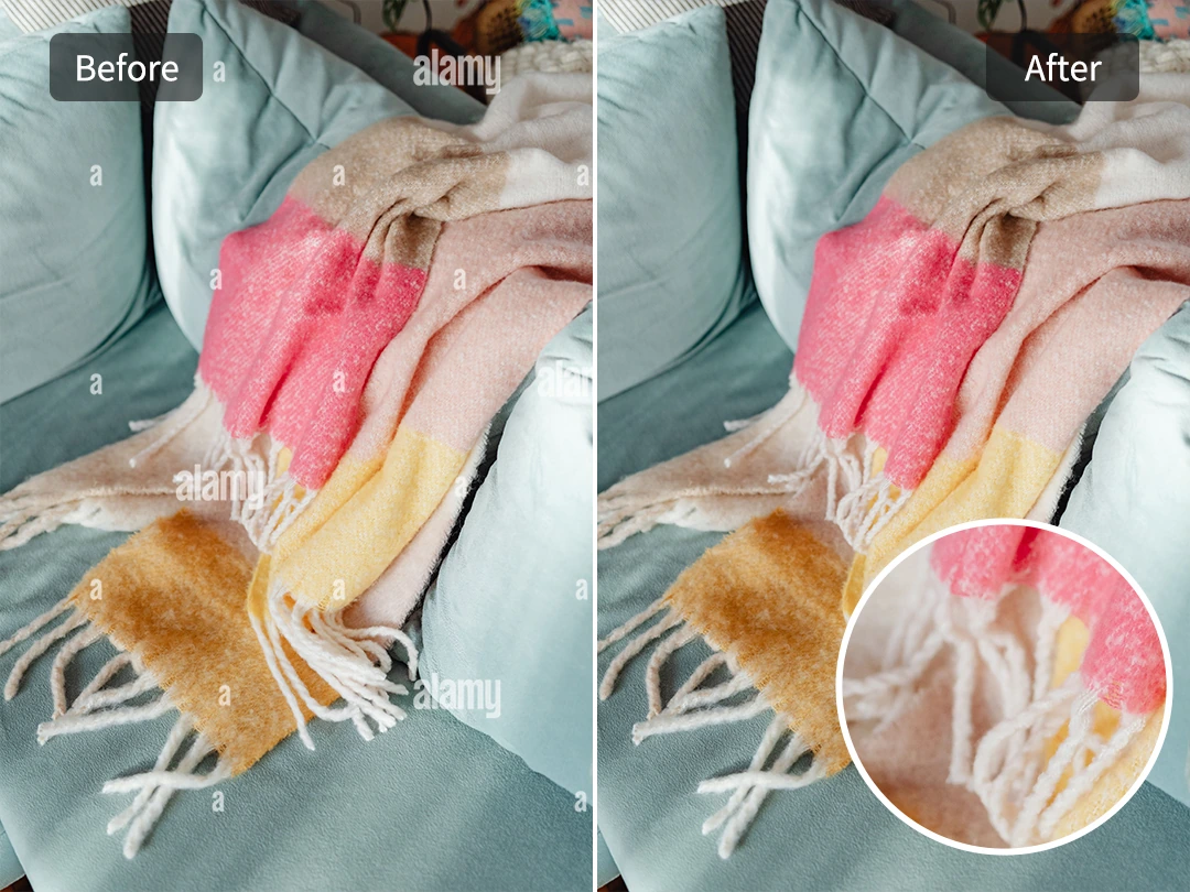 Keep photo texture after Alamy watermark removal