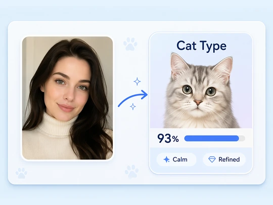 Show a cat type result based on soft facial features
