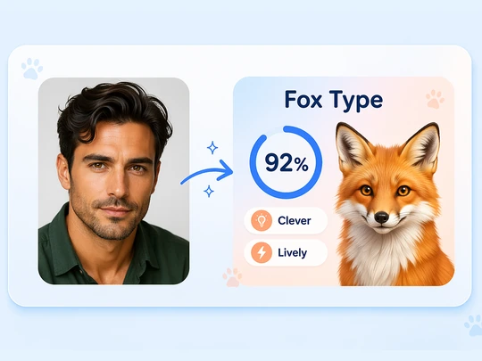 Show a fox type result based on defined facial features