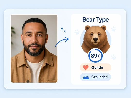 Show a bear type result based on warm facial features