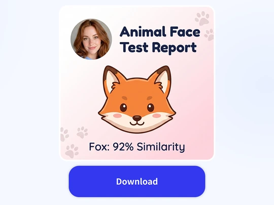 Show the animal face report with match score and result