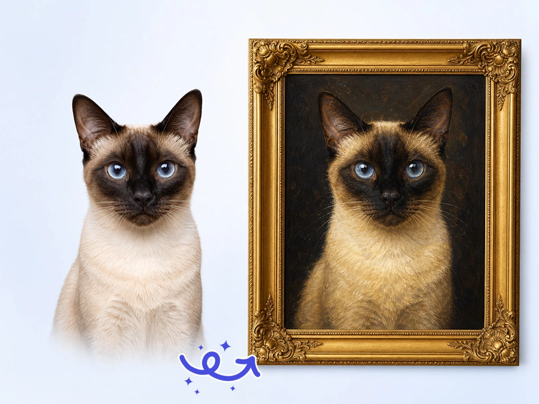 Turn a pet photo into an oil-style animal portrait