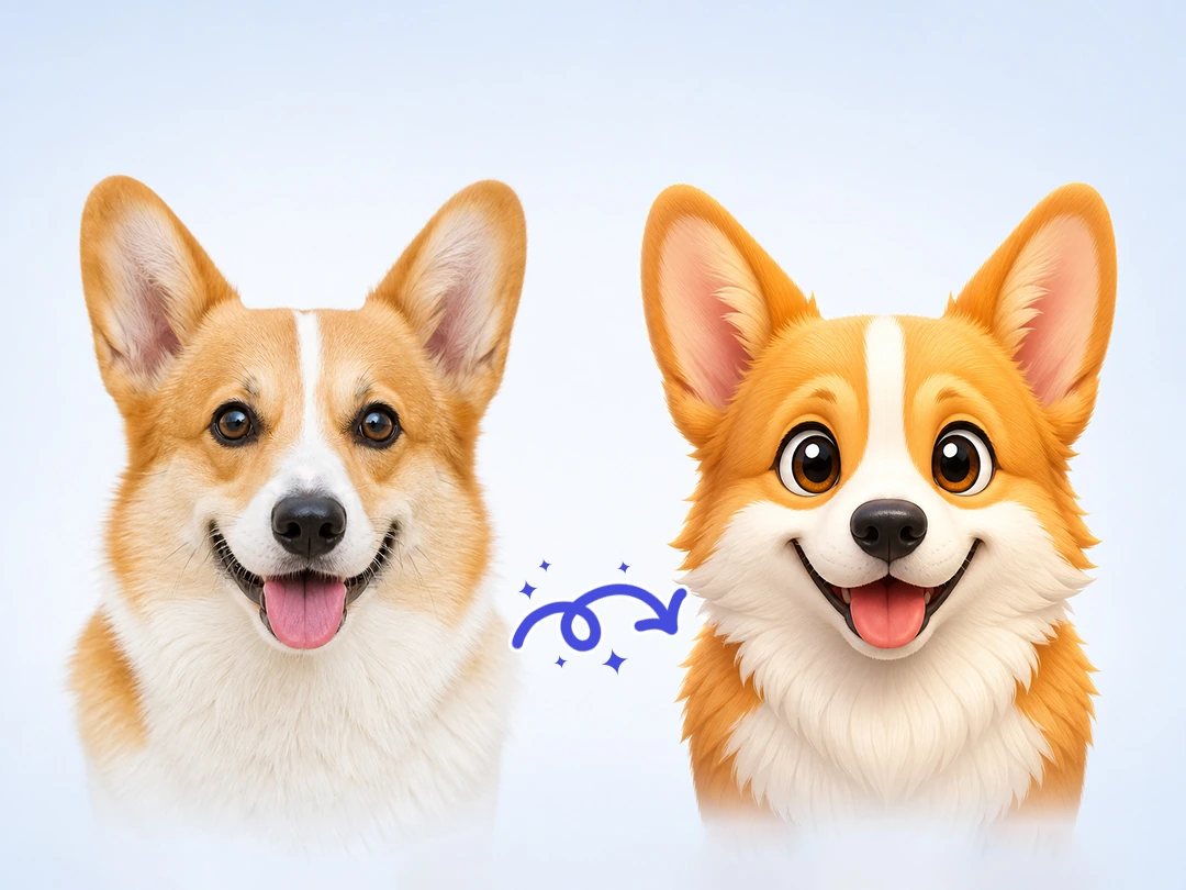 Create a cartoon pet avatar from an animal photo