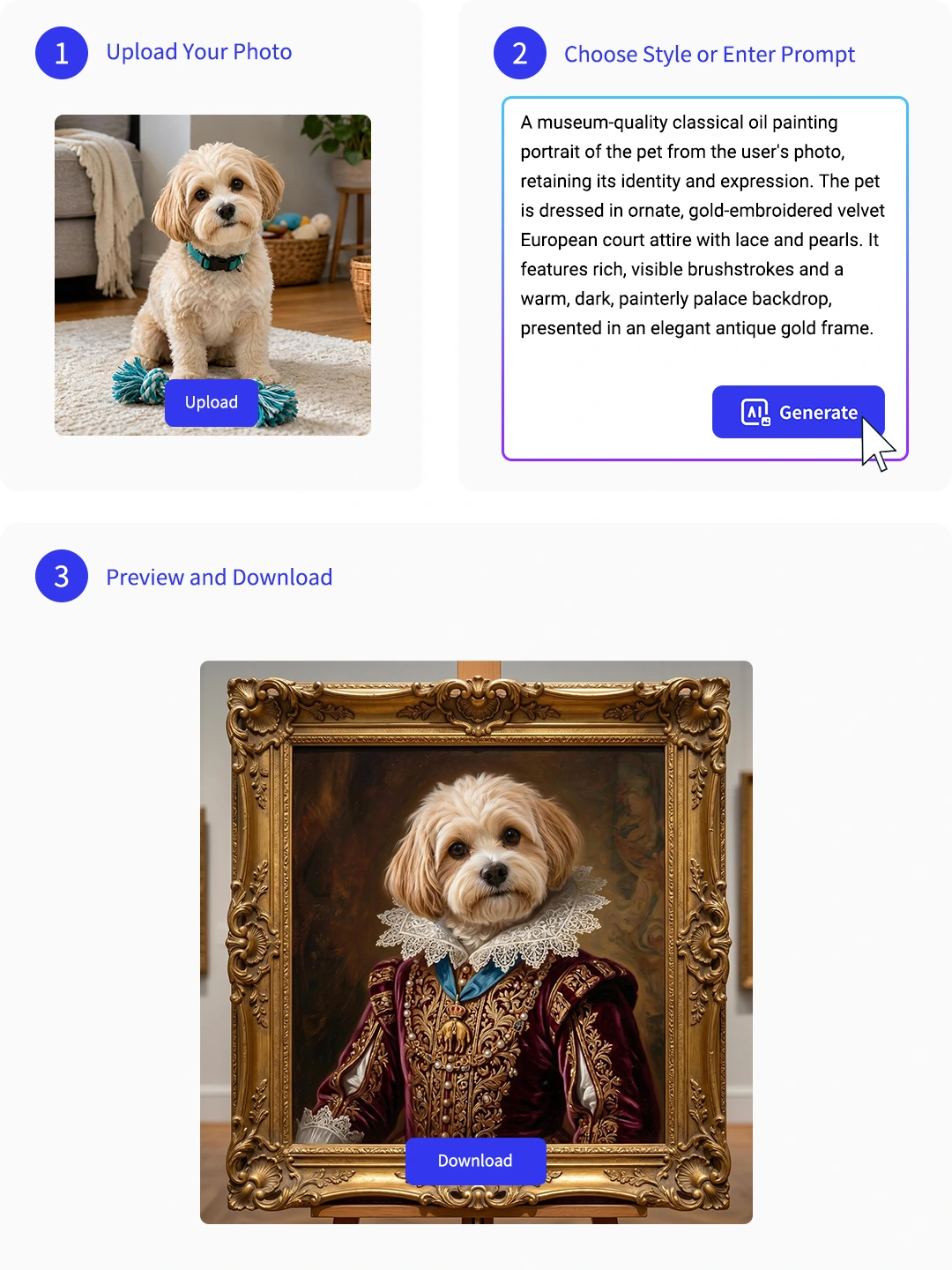 Follow three steps to edit animal photos online