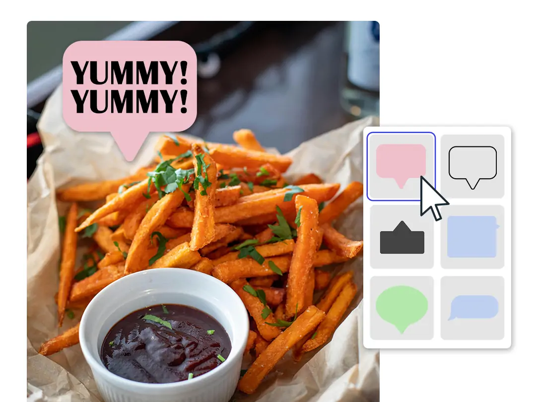 Add bubble annotations to food images