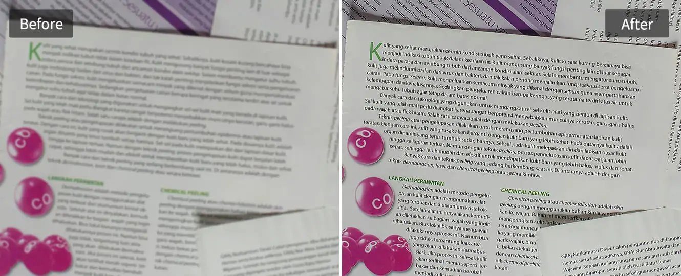 Use Pokecut to make a blurry document clear online