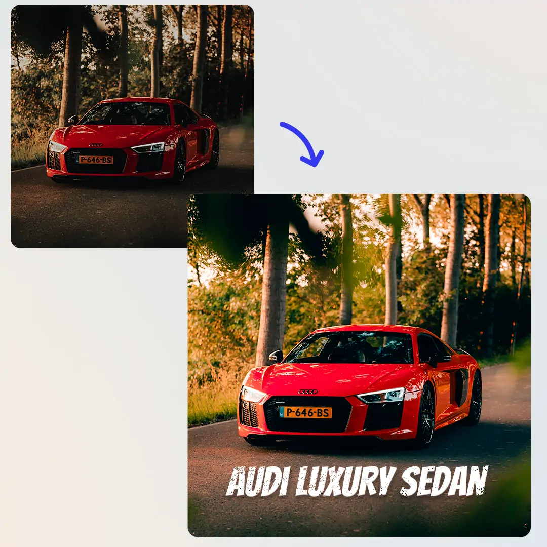 Car photo editor change the background in car photos