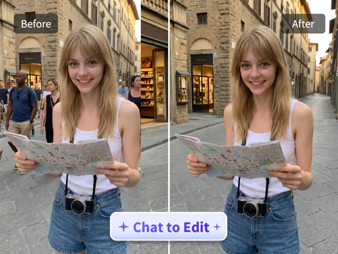 Free chat edit workspace with prompt photo editing