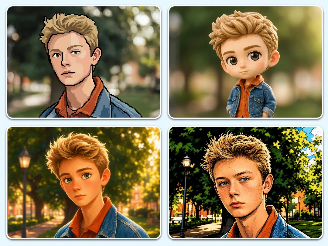 Image to Image chat edit turns a portrait into art style