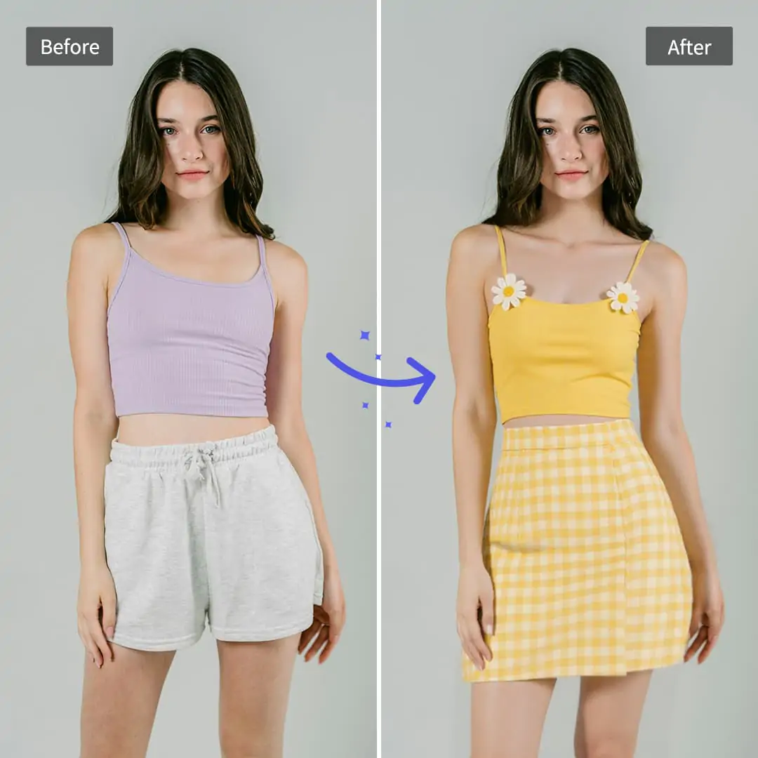 Use Pokecut's clothes swapper to create clothes styles
