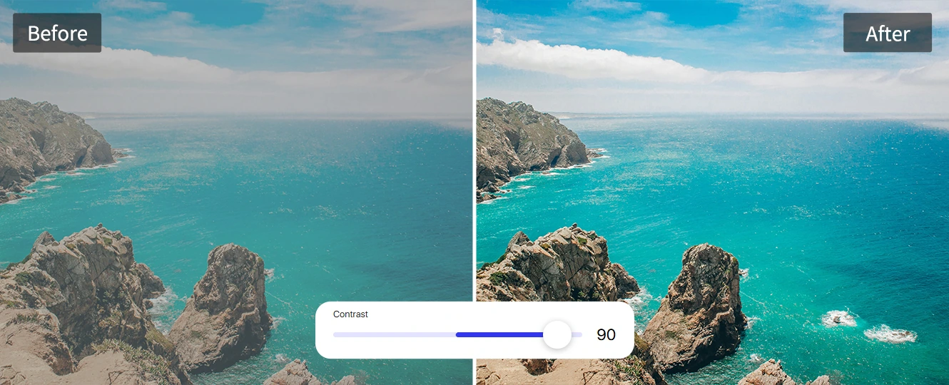 Adjust contrast to add depth to a flat photo