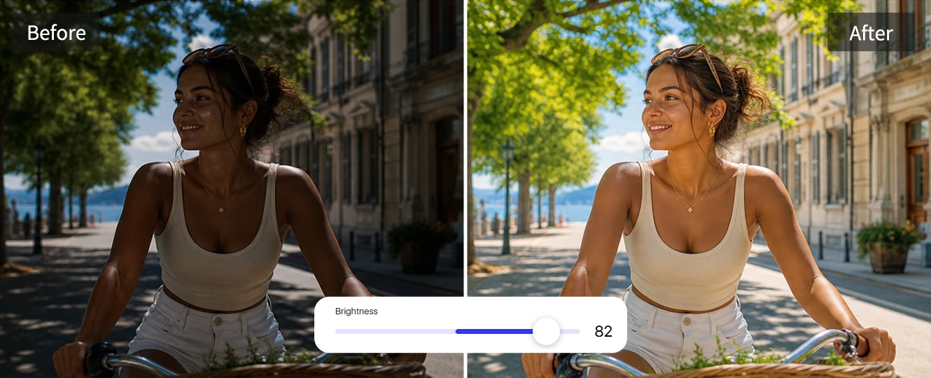 Change photo exposure to brighten a dark image
