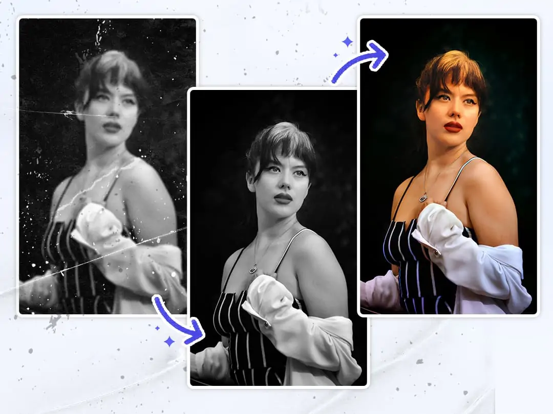 Restaurar la calidad de las fotos en blanco y negro y luego colorearlas
