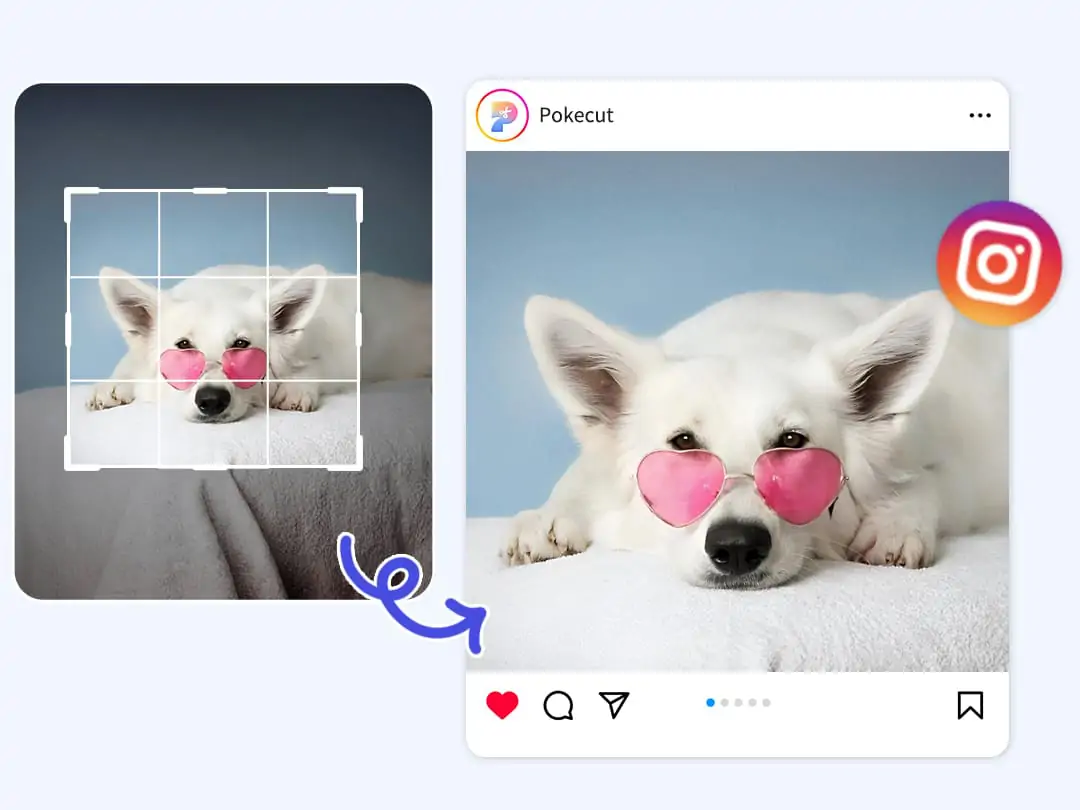 Recorte fotos para atender a vários requisitos de mídia social