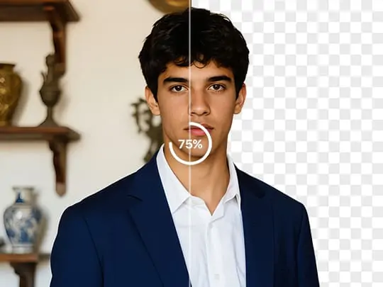 Espere a que la IA reconozca y elimine el fondo..
