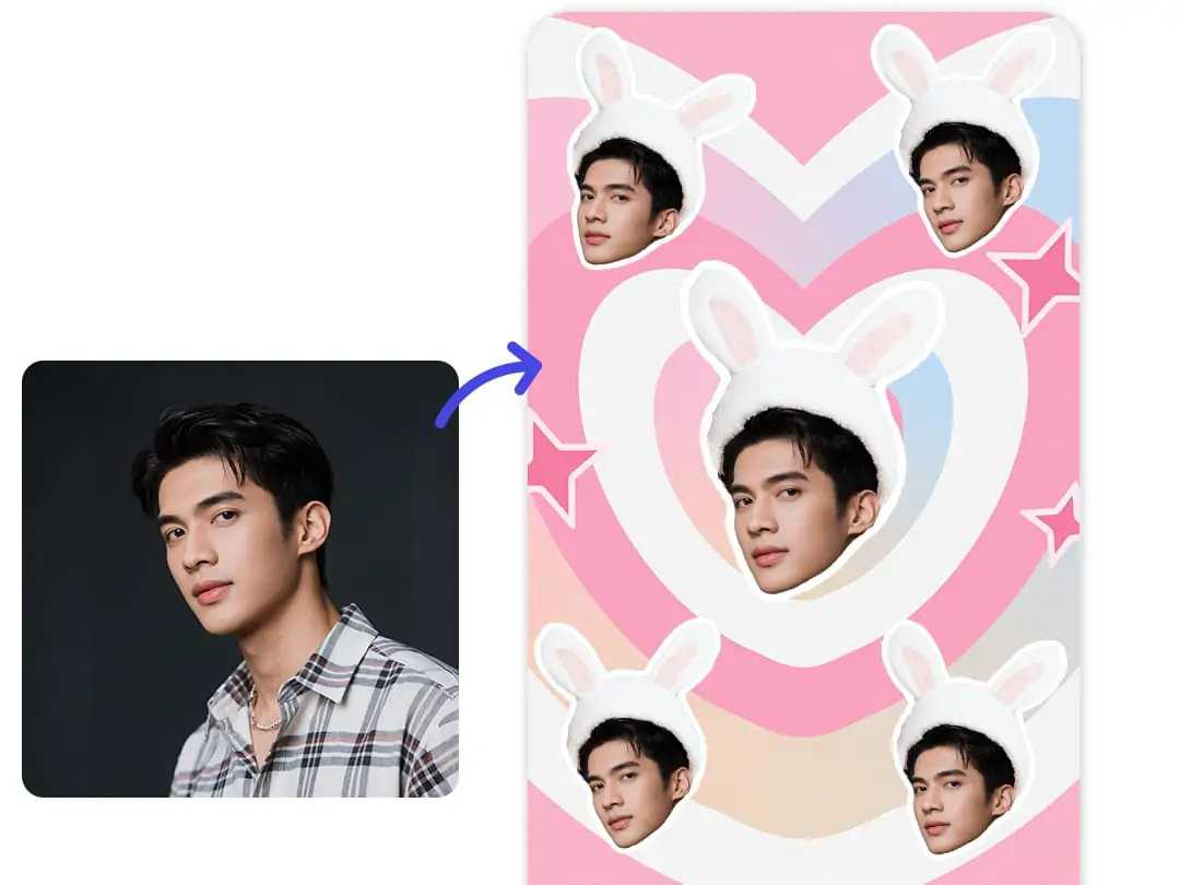 Membuat wallpaper stiker kepala besar untuk selebriti favorit Anda