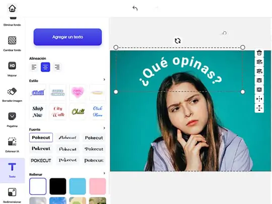 Crear texto curvo en la pantalla.