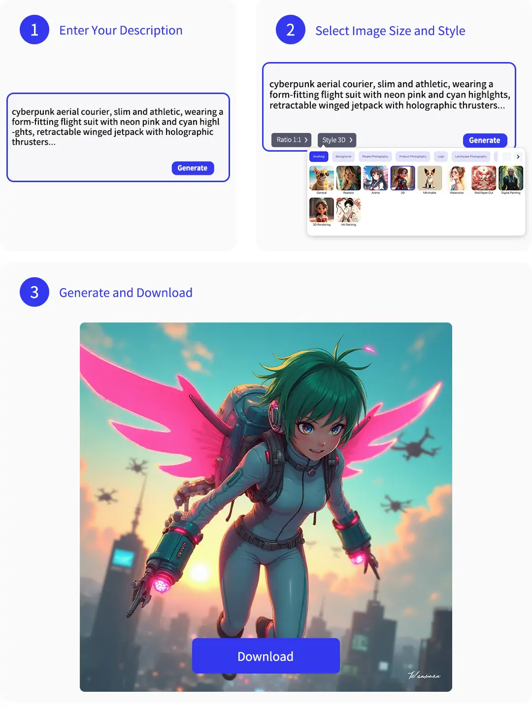 3 steps in generating cyberpunk characters with Pokecut