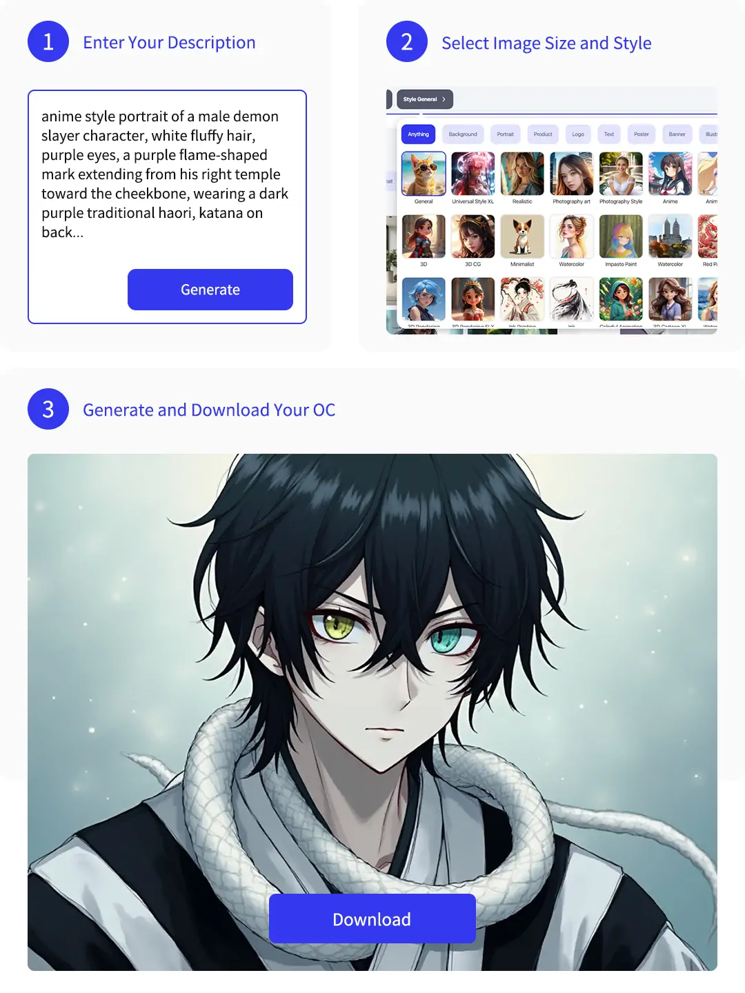 3 steps in completing Demon Slayer OC creation