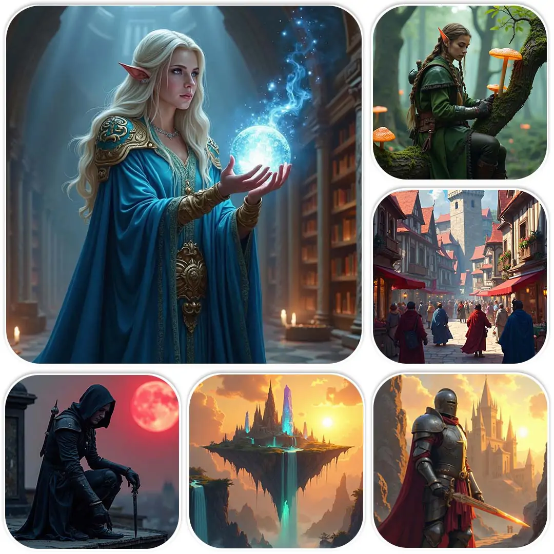 Different styles of characters are created by Pokecut's DnD AI art generator