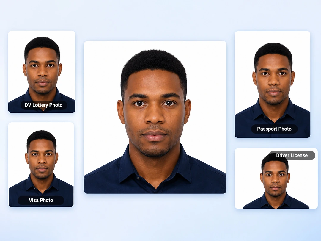 Choose ID photo templates for passports and visas