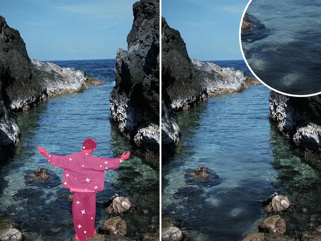 Save a HD photo after editing people out of a photo