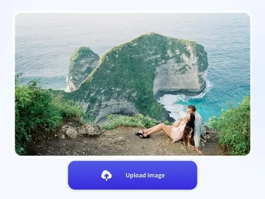 Upload a landscape photo with an unwanted people.