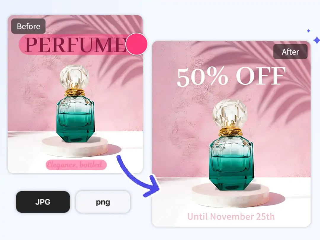 Support importing images in various formats and editing text
