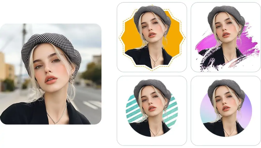 Change the background of your portrait image to create social media profile photo.