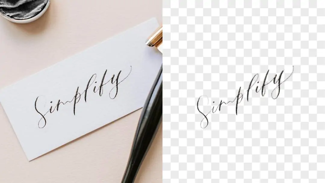 Any text, including handwritten signatures, can use our function to remove the background.