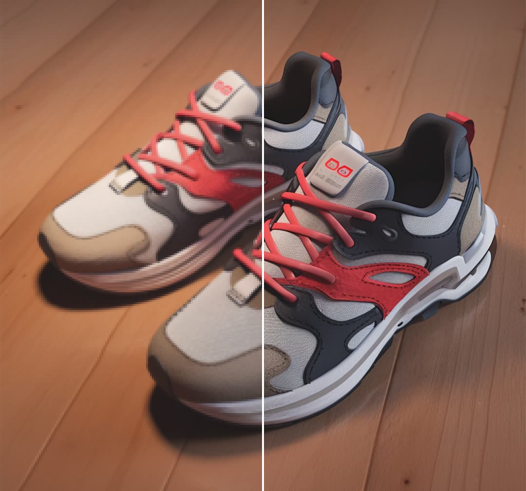 Use AI product photo quality enhancer to convert blurry photo into HD, improve consumers' viewing experience, and thus increase sales.