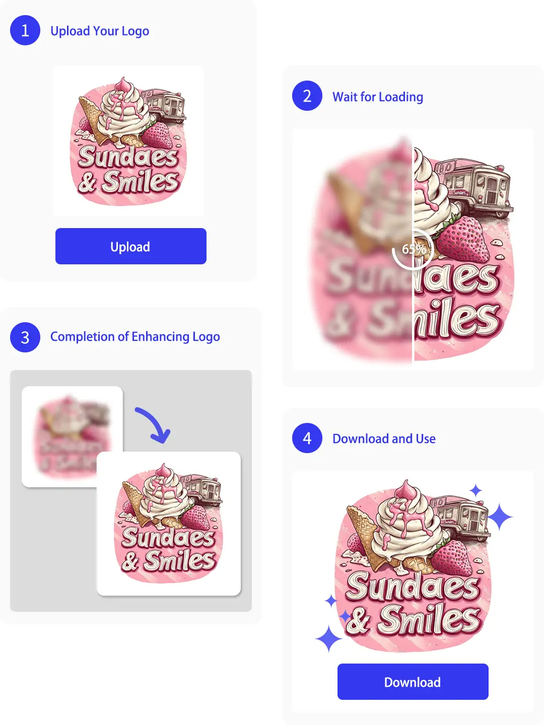 The Process of enhancing logo clarity with Pokecut