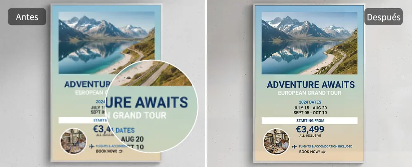 Mejorar calidad de imagen a 4k para carteles impresos