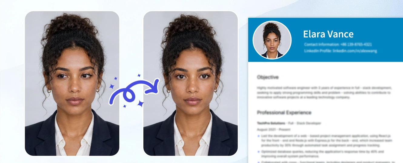 Balance eye distance in a professional headshot