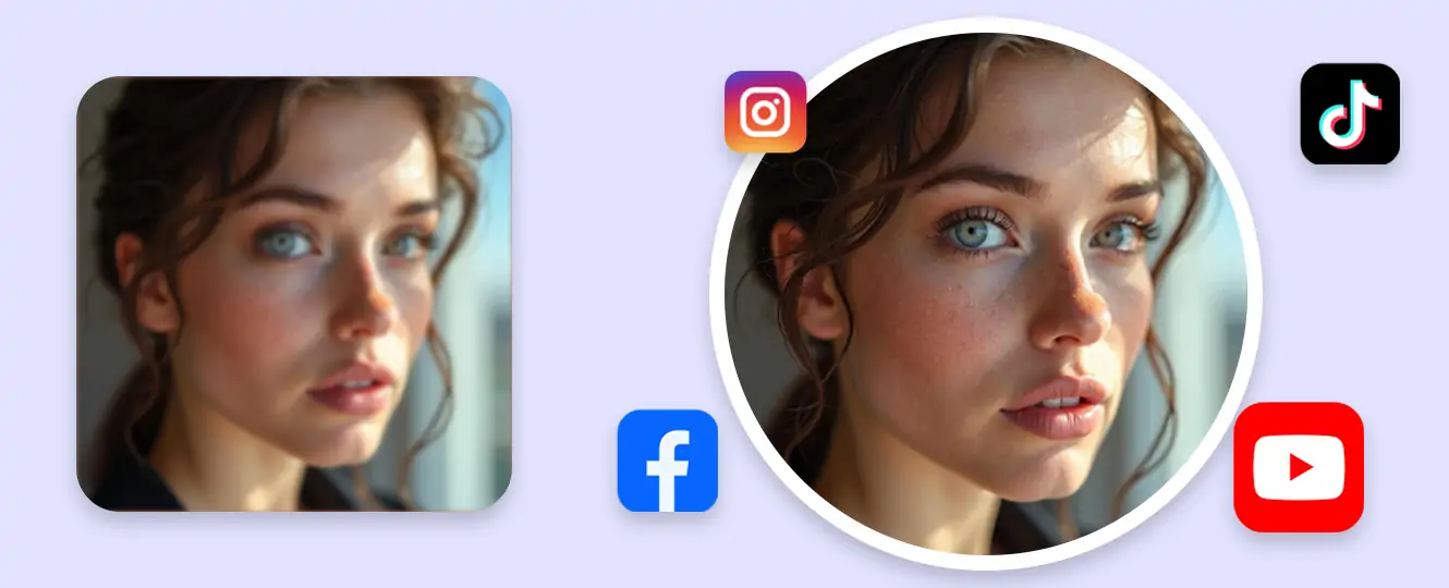 Enhance the quality of a young woman's social media profile picture