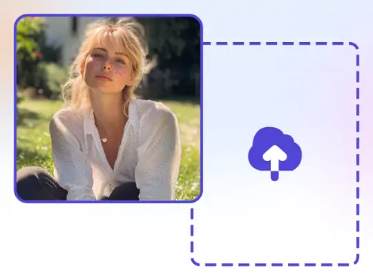 Upload a portrait photo with spots..