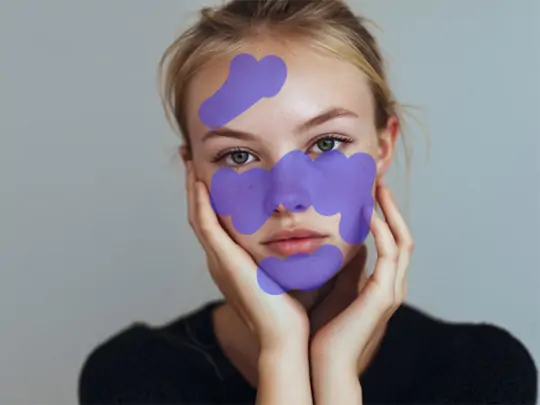 Brush the skin areas you want to smooth.