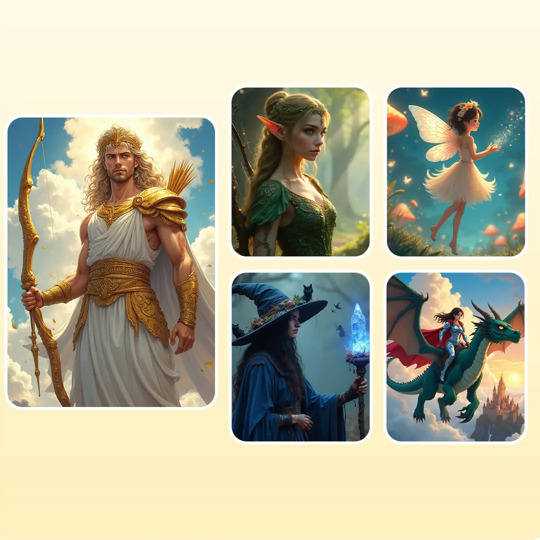 Use Pokecut's fantasy character creator to generate variety of characters