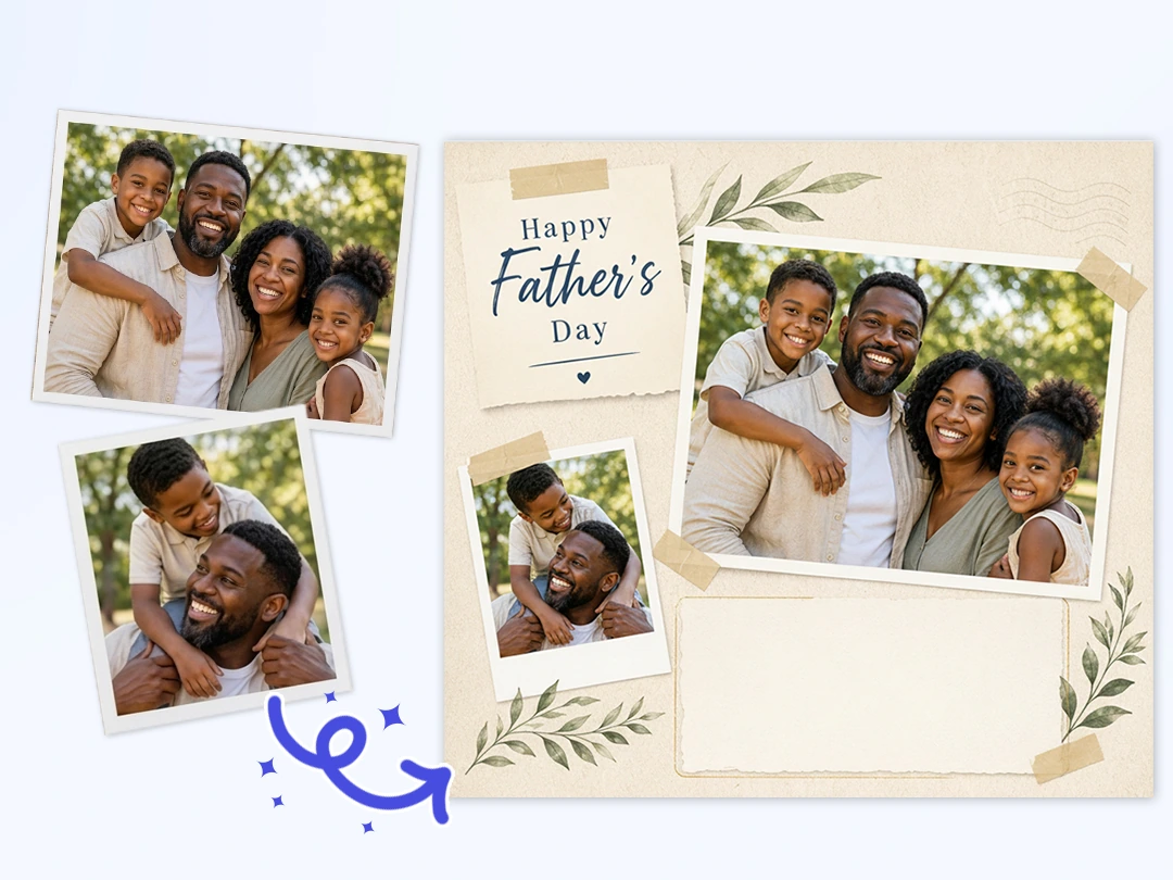 Create a personal Father's Day card from a family photo