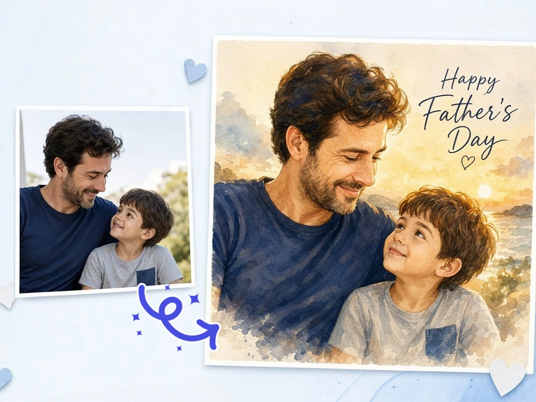 Turn a family photo into a painted Father's Day gift