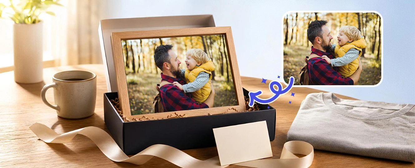 Make a printed Father's Day gift from a dad photo