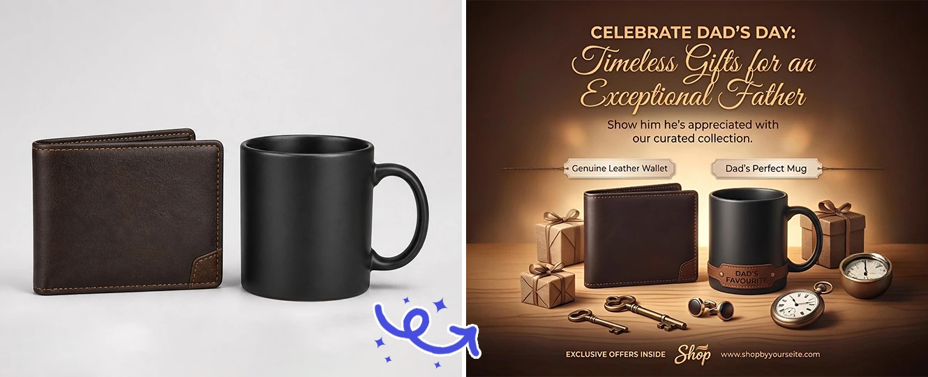 Design a Father's Day product poster for a shop