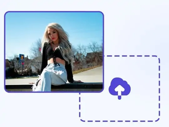 Step-by-step image of AI generating and applying a new fireworks background to a photo for social media use.