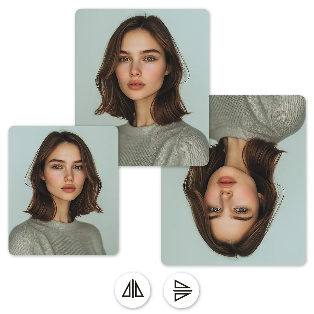 Horizontal and vertical flip portraits