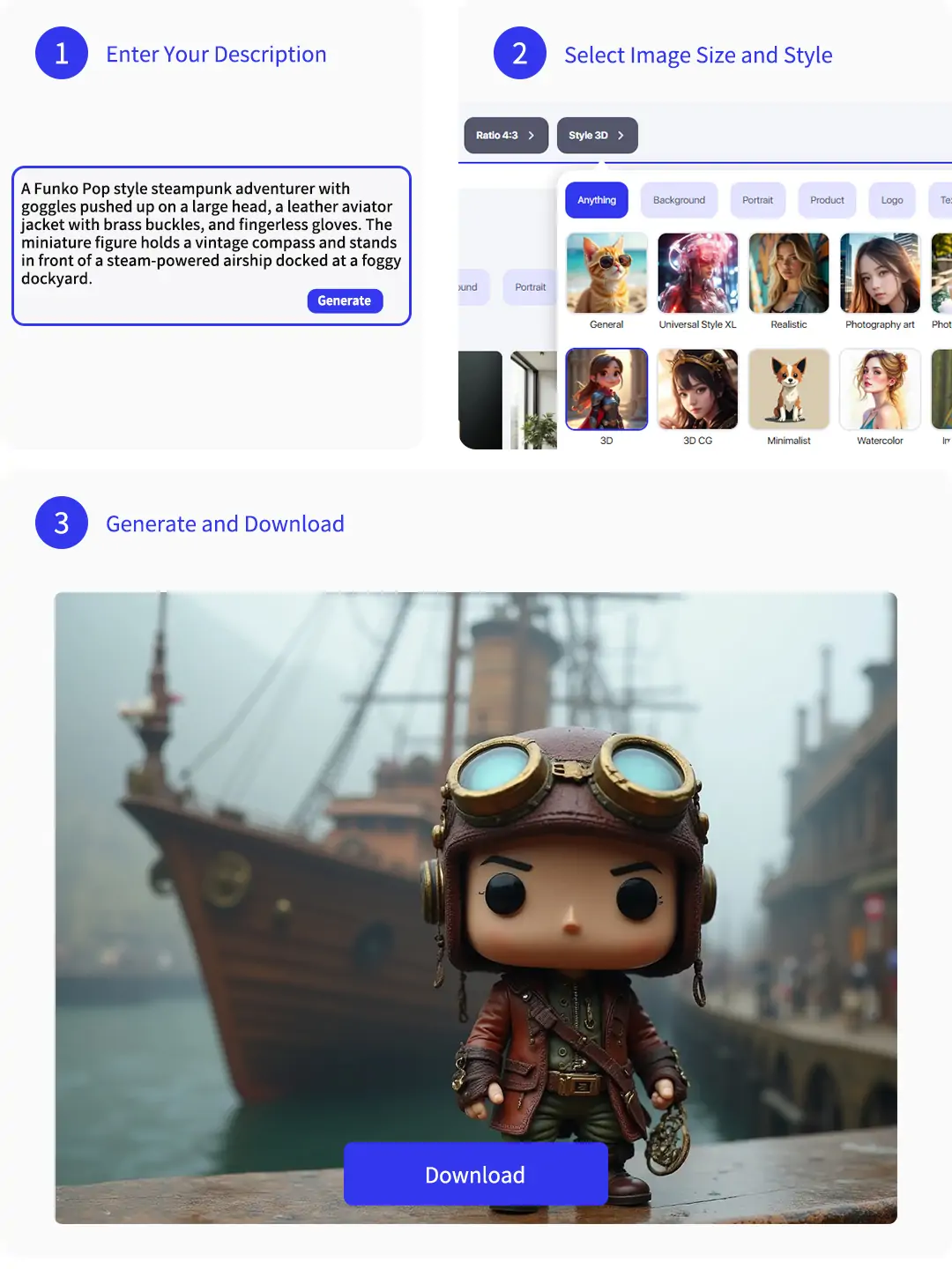 3 steps in Funko Pop creation with Pokecut