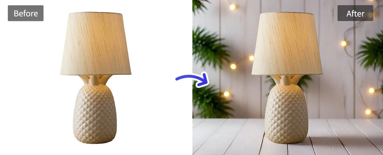 Furniture with realistic backgrounds and natural shadows, highlighting lifelike effects for product images.