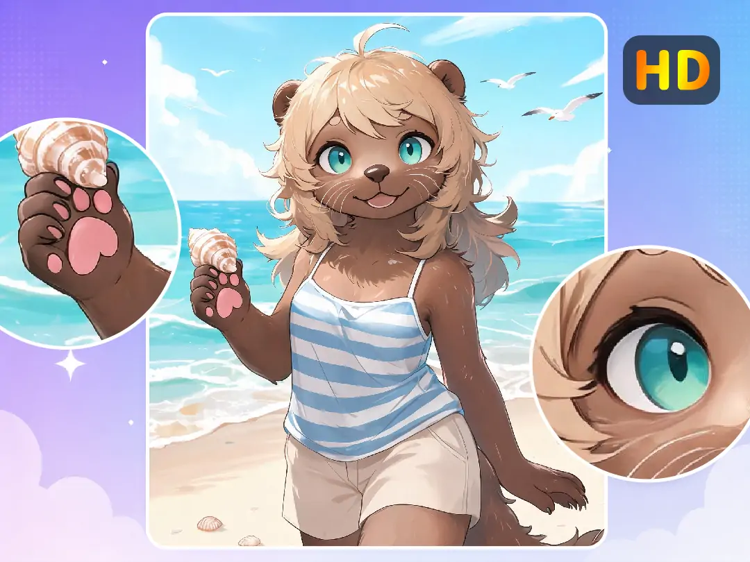 Tạo hình ảnh nhân vật furry có độ phân giải cao cho hồ sơ và tác phẩm nghệ thuật