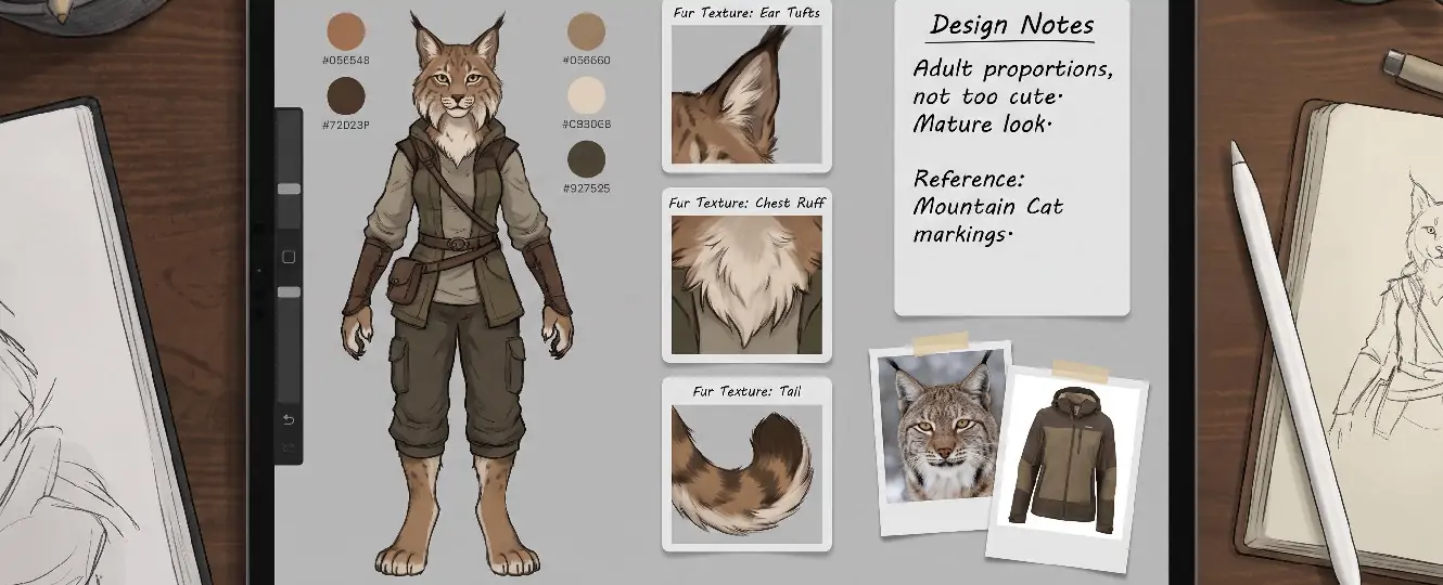 Xây dựng ý tưởng về bảng tham chiếu nhân vật furry để nhận hoa hồng nhân vật
