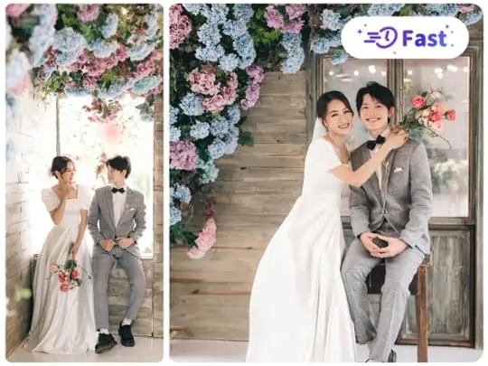 Mengedit dua foto menjadi satu secara cepat dan mudah dengan antarmuka intuitif Pokecut