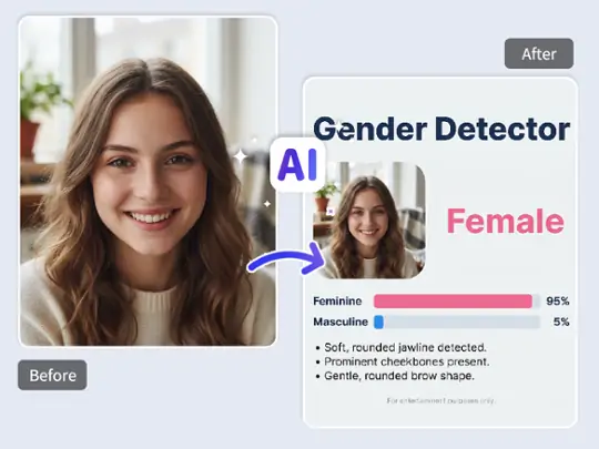 No-code AI face analysis result for a portrait